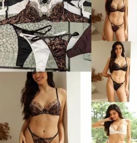 Multi Style Lace Spliced Lingerie Set-5599