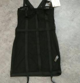 Functional Strap Sheer Mesh Slip Dress Corset Lingerie-4600A