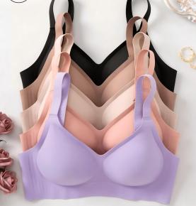 Style TJ09 Seamless Vertical Strip Jelly Cup Wireless Support Bra Multi-color Pack-TJ09#