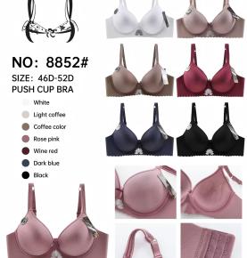 Plus‑Size Scalloped Hem Smooth Push‑Up Bra, Seven‑color Options-8852