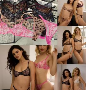 Multi‑pattern Sheer Mesh Lingerie Set-5595
