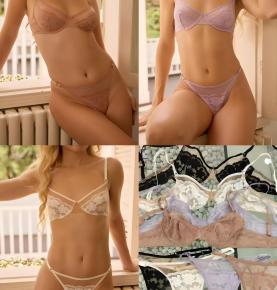 Floral Thin‑Strap Lace Lingerie Set-5587